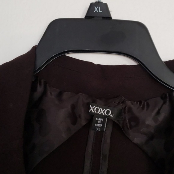 NWOT XOXO JRS Blazer Jacket w/Ruched 3/4 sleeves - Picture 2 of 6